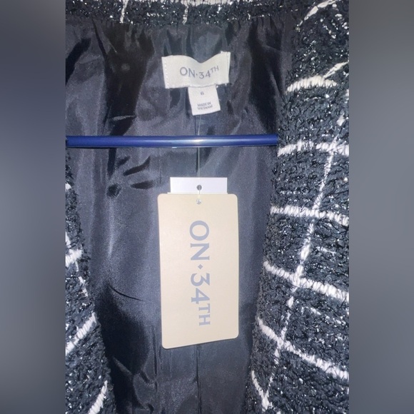 NWT On 34th Women’s Metallic Plaid Tweed Blazer Created For Macy’s Size 6 - Picture 7 of 8